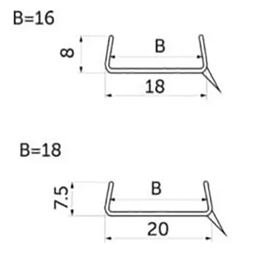 Профиль уплотнительный для цоколя (ресничка) 18мм 3м.