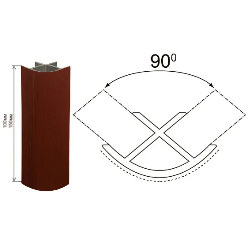 Уголок к цоколю 100мм внутренний 90 махонь