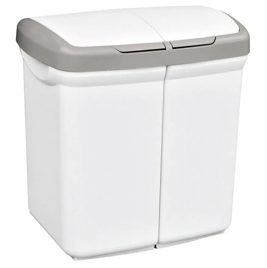 Корзина для мусора GTV Ecobin Duo 2х25L., белая, PB-ECOBIN00-B 