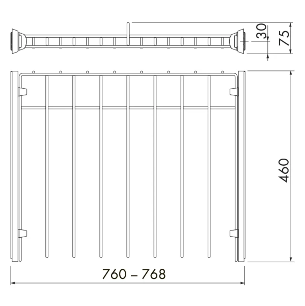 Вешалка для брюк SMART 800мм графит
