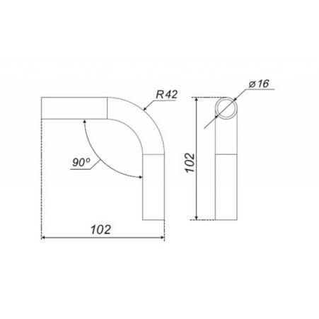 Угол релинга 90 хром 