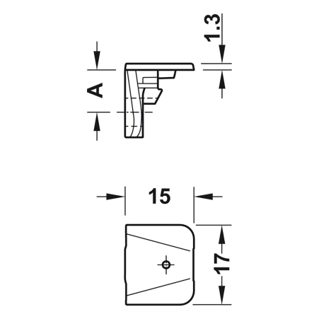 Корпусная стяжка, несущая часть Tab 18/15 пластмасса