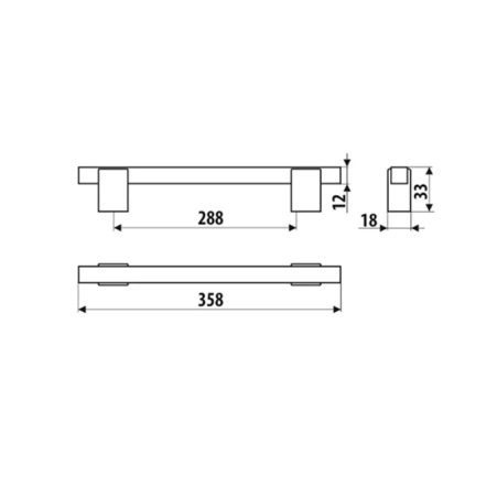 Ручка UD35 черный мат L 288