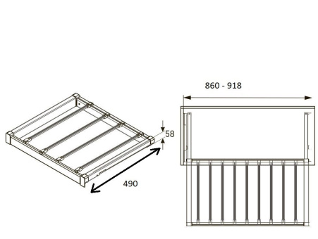 Вешалка для брюк ELITE 900мм с доводчиком белая