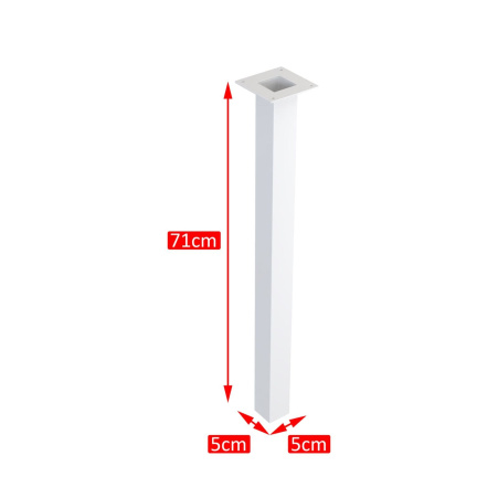 Опора для стола квадратная 50x50x710 белая