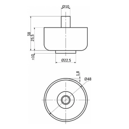 Опора мебельная WPJA-22