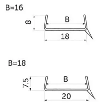 Профиль уплотнительный для цоколя (ресничка) 18мм 3м.
