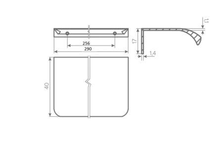 Ручка HEXA 256мм, черный матовый 
