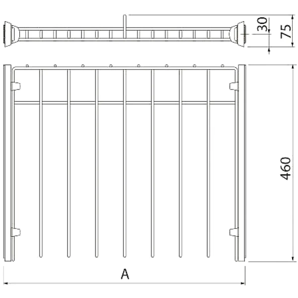 Вешалка для брюк SMART 900мм графит