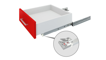 Направляющие скрытого монтажа с доводчиком B-Slide 450мм