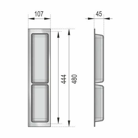 Вкладыш ПОДДОН дополнительный блок графит 107x480