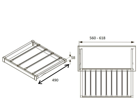 Вешалка для брюк ELITE 600мм с доводчиком, цвет черный