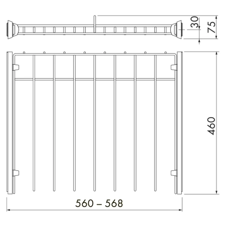 Вешалка для брюк SMART 600мм графит