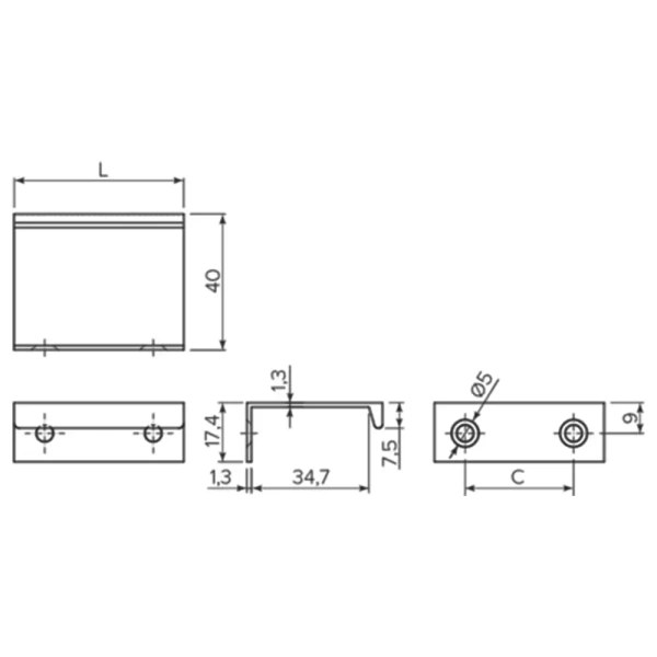 Ручка UA-HEXI96-10M.белый мат. UA-HEXI96-10M