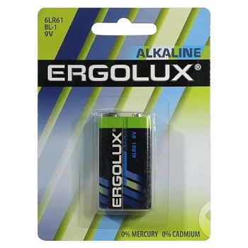Батарейка (крона) Ergolux 6LR61 Alkaline