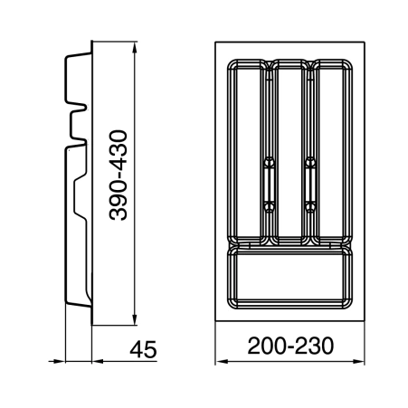 Вкладыш для столовых приборов 30 серебро STANDART 230х430 TE13.2501.05.036