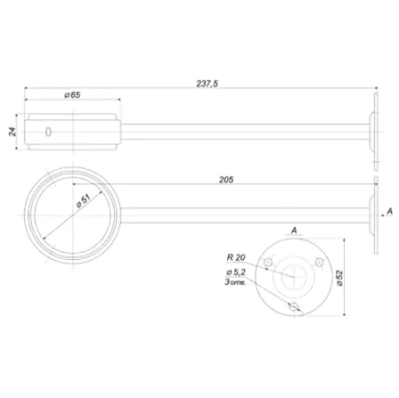 Крепление боковое 240мм.,SPC100/CP 