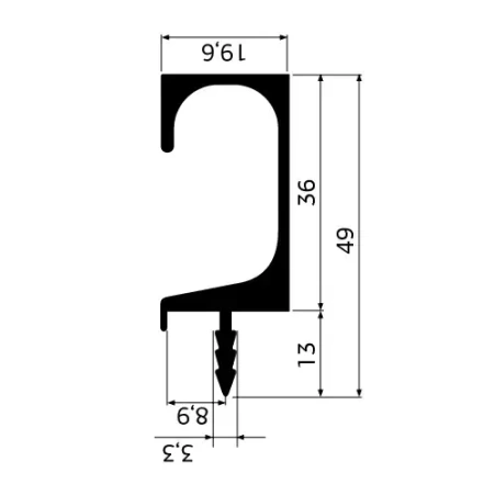 MODUS TW7 Профиль-ручка "L" 5,0 м черный матовый A05