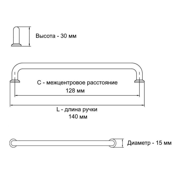 Ручка NORD 128 мм брашированное золото 