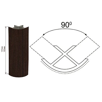 Уголок к цоколю 100мм внутренний 90 венге