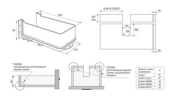 Держатель дна и задней стенки стандартного ящика СТАРТ, белый BOYARD 