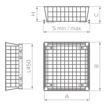 Корзина MD GTV S-400/H-150mm., эффект хрома, KO-SRH35150-40-OC 