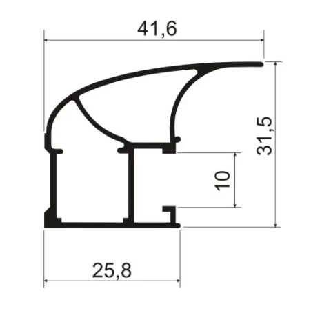 MODUS S130 Профиль вертикальный открытый широкий 5,4м шампань БРАШ