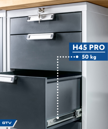 Направляющие шариковые PRO с доводчиком 500мм H-45 GTV