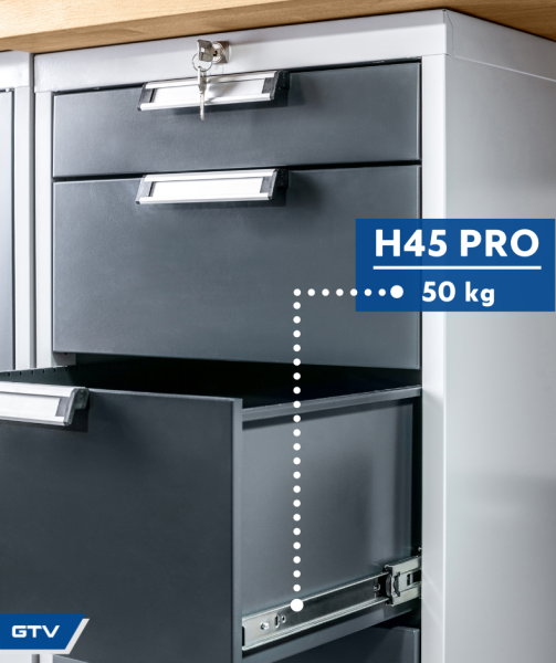 Направляющие шариковые PRO с доводчиком 500мм H-45 GTV