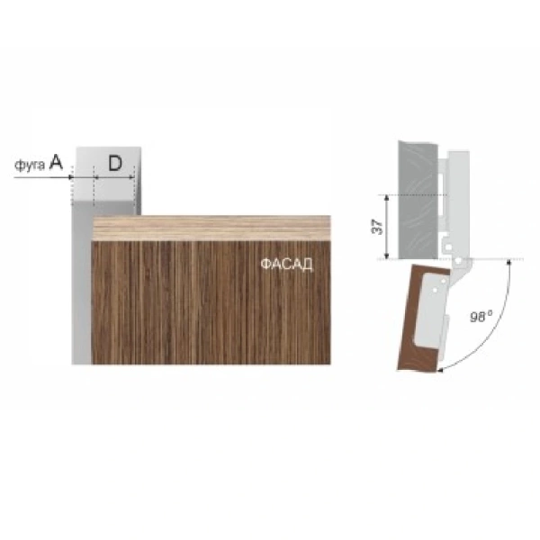 Петля мини +110 накладная BOYARD