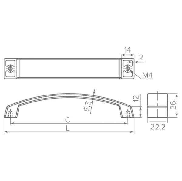 Ручка UZ-G1 256мм хром 