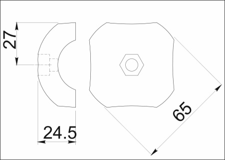Держатель для трубы d25, 503-TRIS-CP