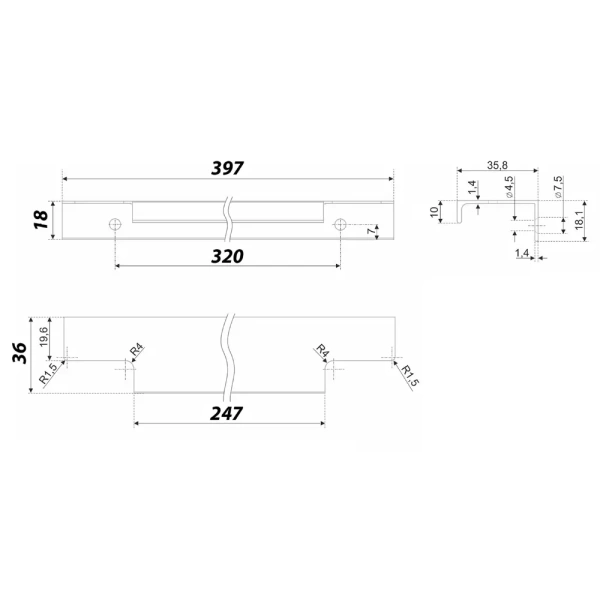 Ручка RT109SC.1/000/400мм 