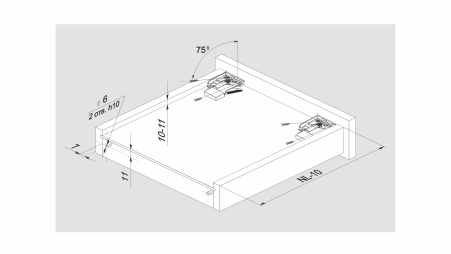 Направляющие скрытого монтажа с доводчиком B-Slide 450мм