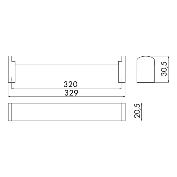 Ручка UZ-682320-06 шлифованная сталь