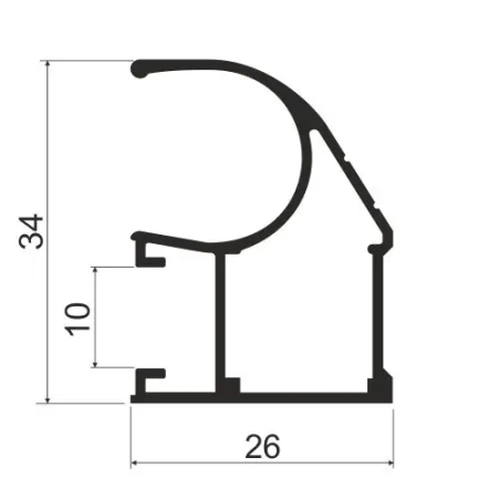 MODUS S120 Профиль вертикальный открытый 5,4м шампань