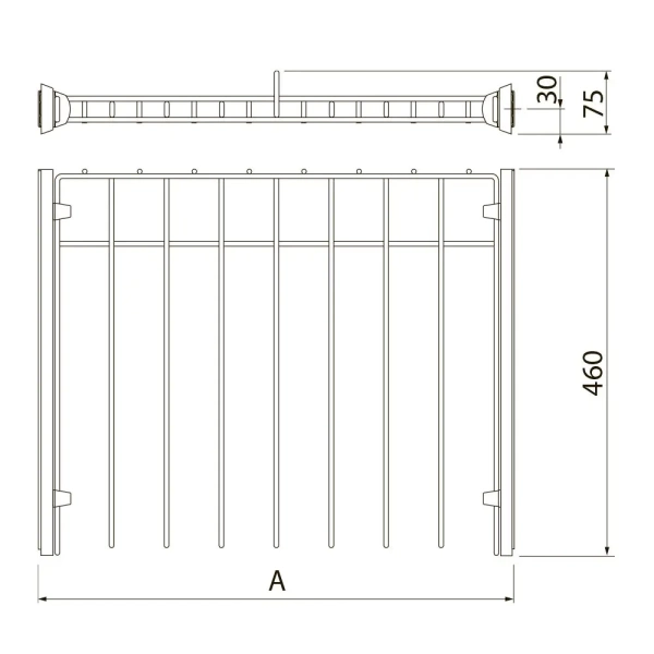 Вешалка для брюк SMART 600мм белая