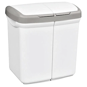 Корзина для мусора GTV Ecobin Duo 2х25L., белая, PB-ECOBIN00-B 