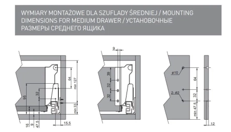 Комплект ящика Modern Box 400мм средний белый