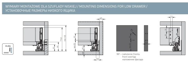 Комплект ящика AXIS PRO GLASS 500мм низкий H-84 антрацит