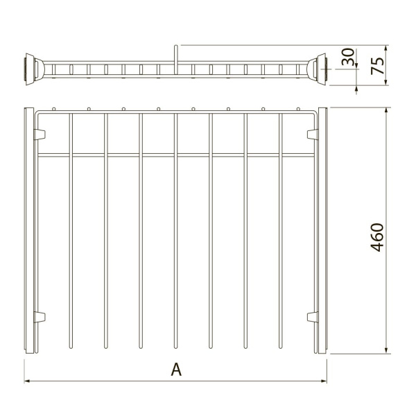 Вешалка для брюк SMART 700мм графит 